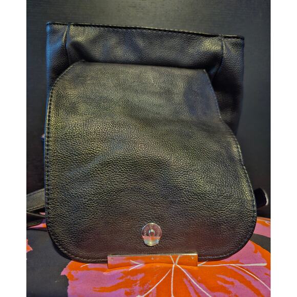 Betsey Johnson black faux leather mini backpack with heart stitching - Picture 8 of 13